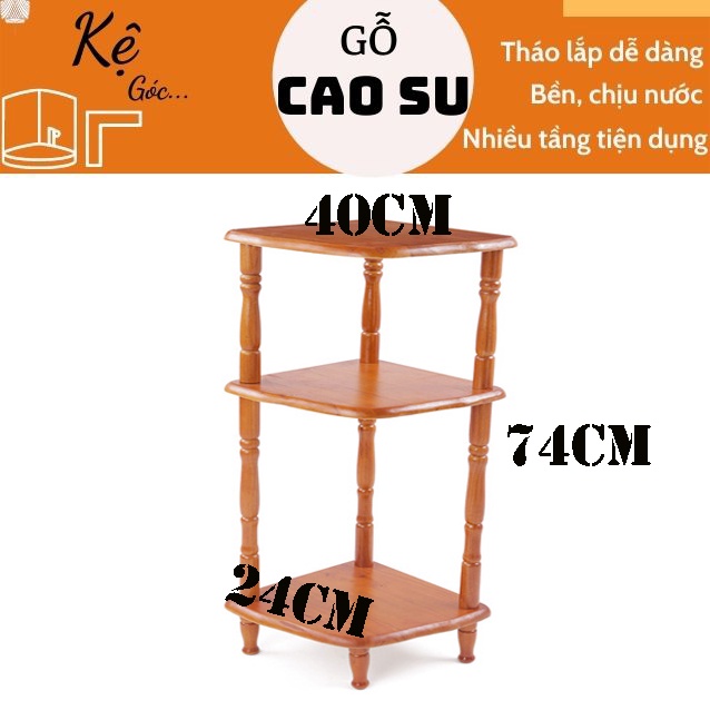 Kệ góc 3 tầng cỡ nhỏ bằng gỗ, kệ để lọ hoa bằng gỗ, kệ gỗ để góc tường, kệ trang trí 3 tầng bằng gỗ 