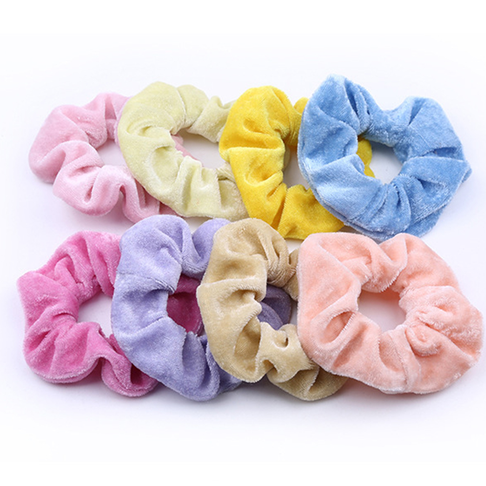 Dây Buộc Tóc Vải Nhung Màu Trơn Thời Trang Đơn Giản Cho Nữ