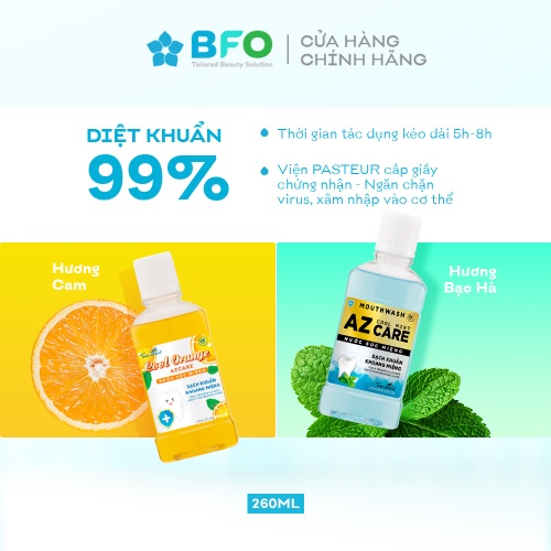 Nước súc miệng diệt khuẩn Tami Natural, Ngừa sâu răng, Thơm miệng với hương Cam và hương Bạc Hà