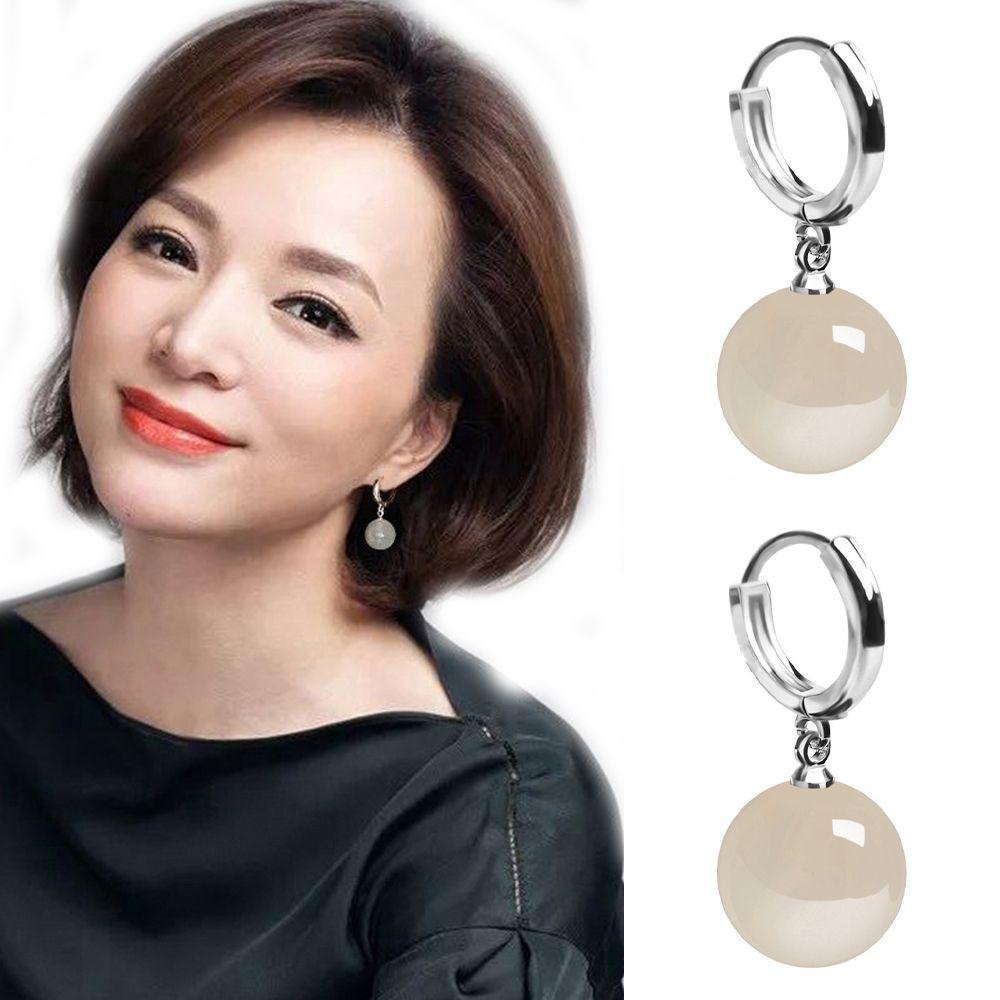 QQMALL Bông Tai Dạng Vòng Tròn Bằng Acrylic Dễ Thương Cho Nữ