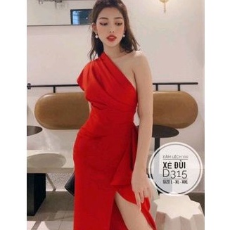 Đầm tiệc big size lệch vai xẻ đùi từ 60kg-90kg