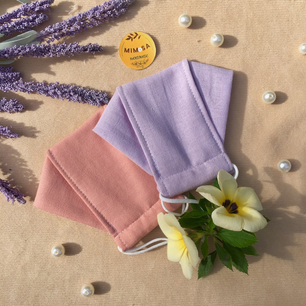 khẩu trang vải Linen 3D kháng khuẩn chống bụi mịn màu pastel