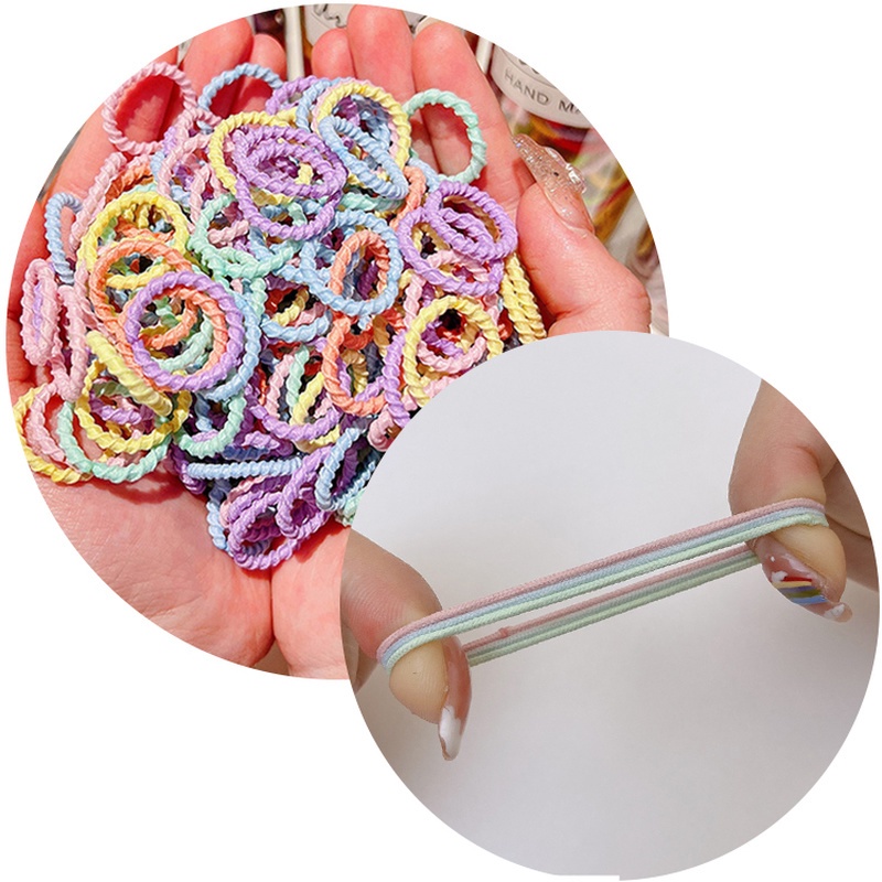 Set 300 Dây Thun Buộc Tóc Dùng Một Lần Thời Trang Hàn Quốc Đơn Giản Không Làm Tổn Thương Tóc