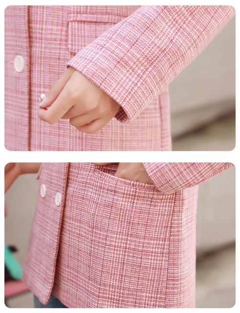 [Order] Áo blazer kẻ hồng pastel (kèm ảnh thật) | BigBuy360 - bigbuy360.vn
