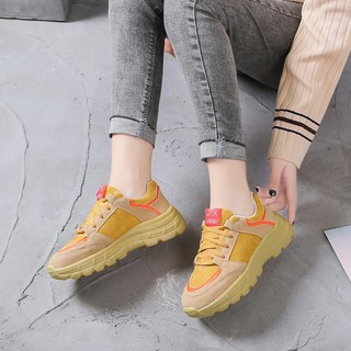 [FREESHIP] Giày nữ thể thao sneakers nữ màu vàng phối màu độc đáo cực nhẹ Kingo Kinit X - KS19 ( vàng )