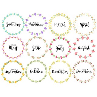 (HS03) Handmade Sticker - Set 3 tờ Các Tháng Trong Năm