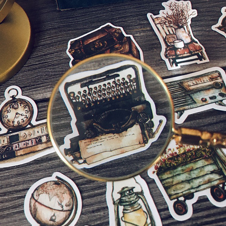 [Meobujooo] 13 sticker retro furniture dùng để trang trí sổ, notebook, bullet journal