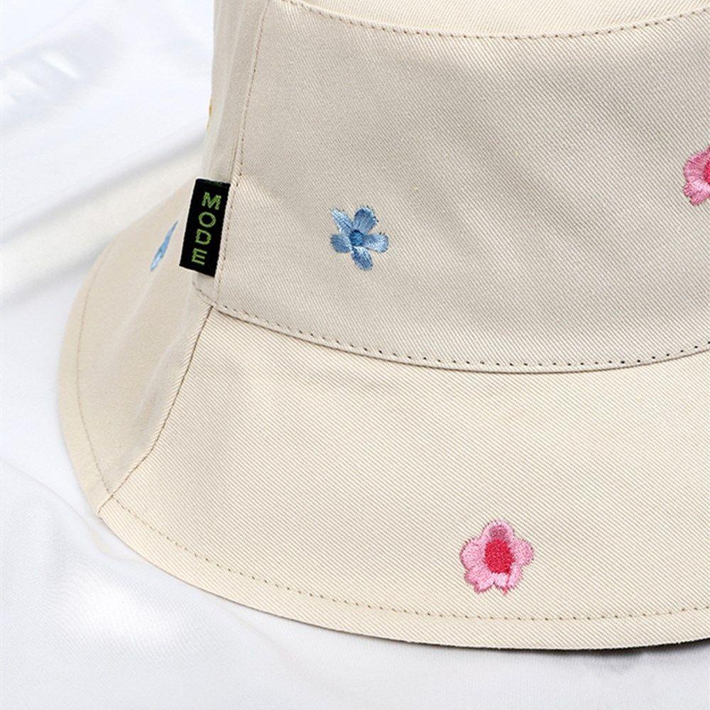 Mũ Bucket Thêu Hoa Chống Tia UV Thời Trang Cho Nữ