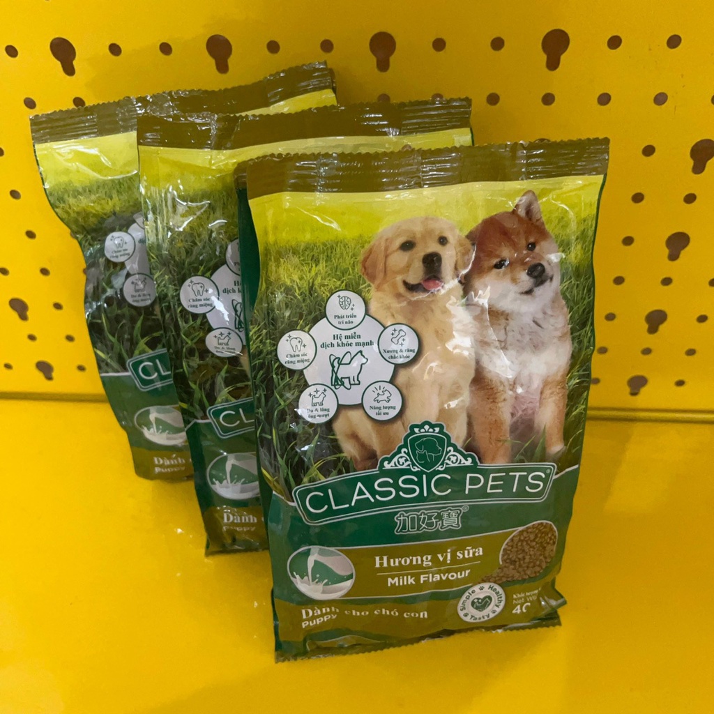 Thức ăn chó con Classic Puppy 400g hương vị sữa, hạt cho chó cung cấp đầy đủ dưỡng chất cho cún yêu - Củ Cải Pet Shop