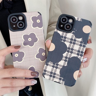 Ốp Điện Thoại Da Mềm Họa Tiết Hoa Bảo Vệ Ống Kính Máy Ảnh Cho iPhone 14 Pro Max 13 / 12 Pro Max IP11 7 8 Plus