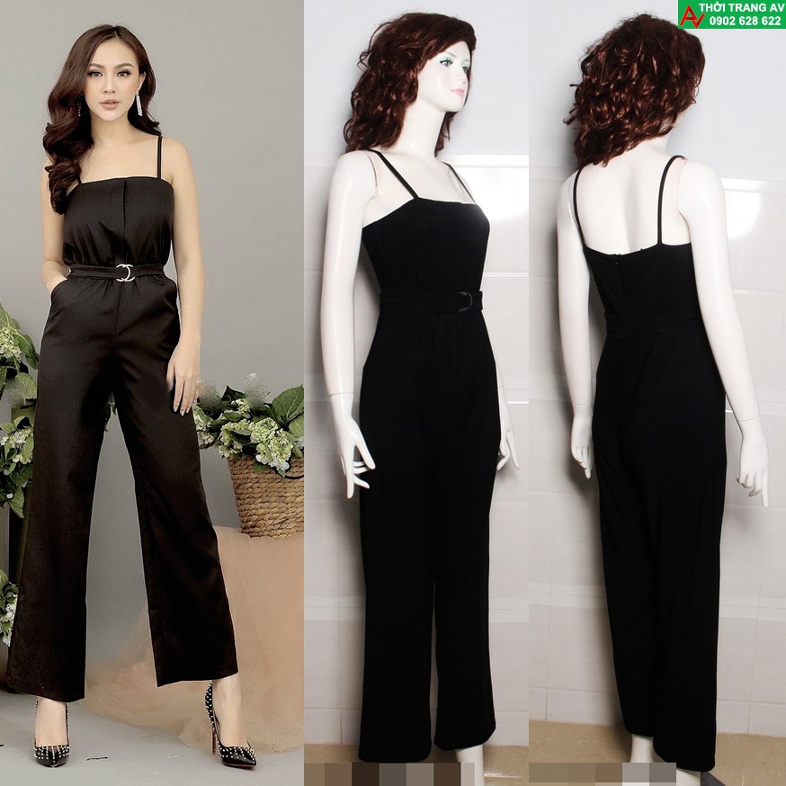 Jumpsuit - Đồ bay dài ống suông 2 dây cúp ngực sang trọng (tặng kèm thắt lưng) - AV5764