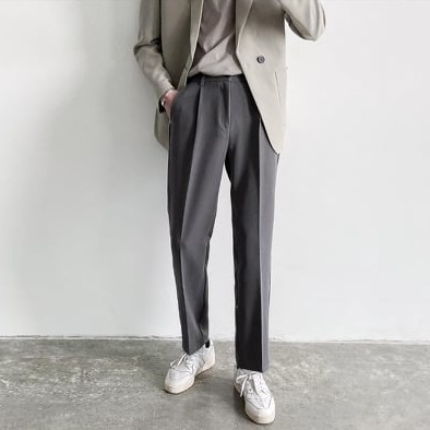 Quần baggy nam phong cách Hàn Quốc (đen,Xám), ống suông mặc co giãn, phù hợp đi học, đi làm | BigBuy360 - bigbuy360.vn