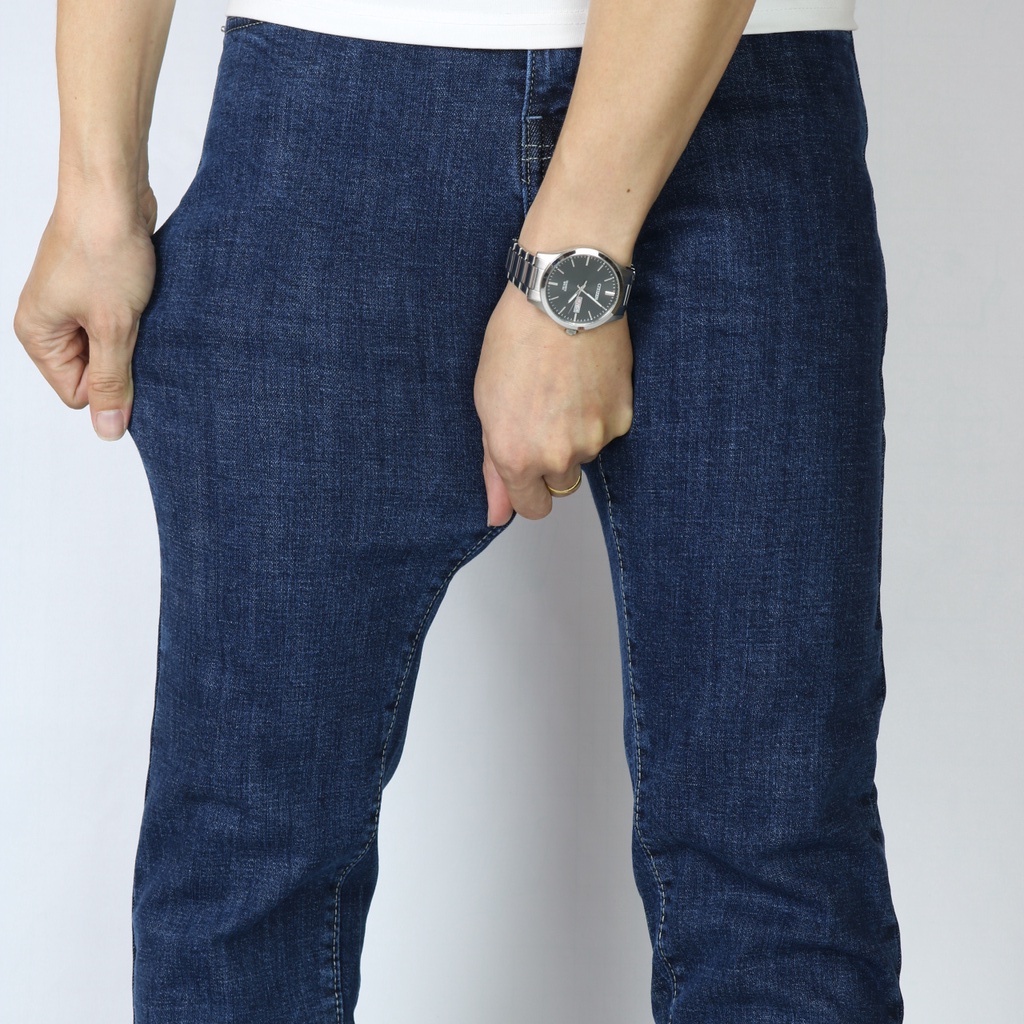 Quần Jean Nam Xanh Nhạt Cao Cấp Không Ra Màu Chất Bò Jeans Dày Co Giãn Tốt Dáng Slimfit _X091