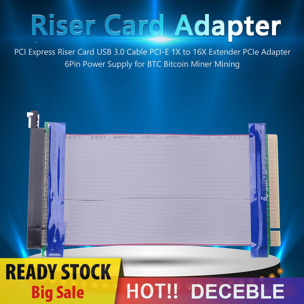 deceble PCIE X16 PCI Express Riser Extender Card Adapter Extension Power Cord Cable