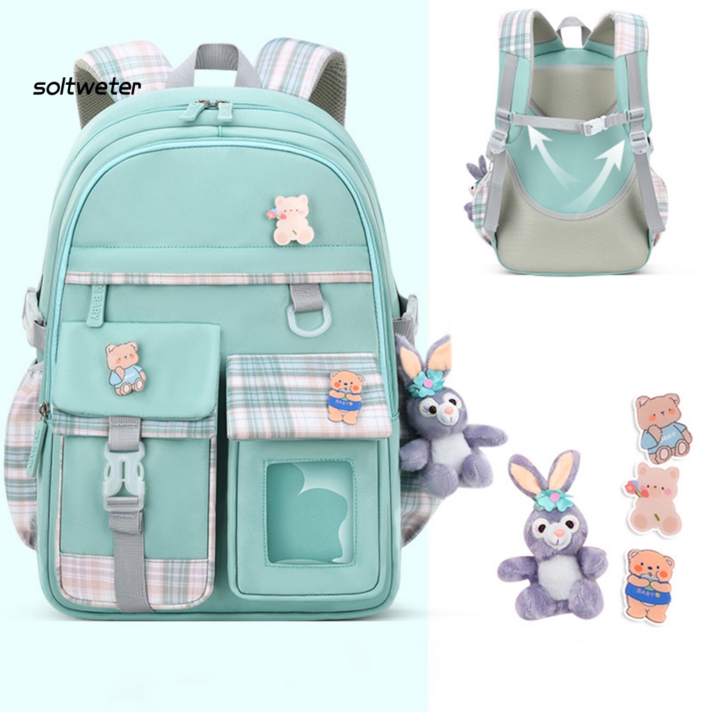 Ba Lô Đi Học Nhiều Ngăn Có Khóa Kéo Dễ Thương Cho Bé Gái