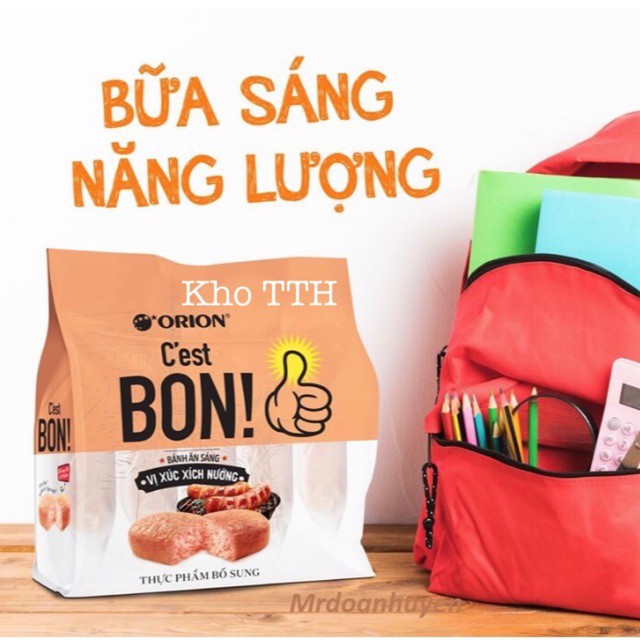 Combo 15 bánh ăn sáng C’est Bon Orion Vị Xúc Xích Nướng (15 bánh x 17g)