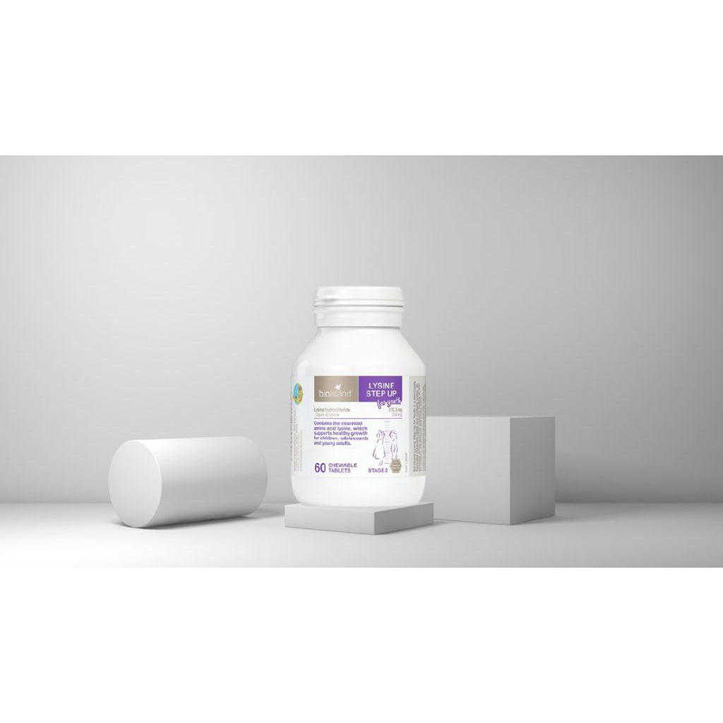 [Hàng chuẩn Úc] Viên nhai Bio island lysine step up for youth 60 viên hỗ trợ tăng chiều cao của Úc