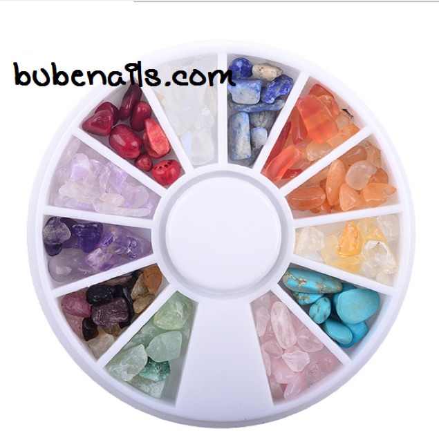 Khay hạt trang trí nail hình tròn 12 ô - SALE ĐỒ NAIL