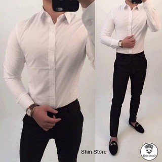 Com Bo Quần ÂU Đen  + Áo Sơ Mi  Trắng ( Bao gồm Quần + Áo ) - Shop đồ công sở
