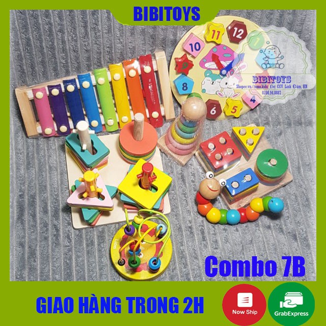 [RẺ VÔ ĐỊCH] Combo Đồ Chơi Gỗ Phát Triển Trí Tuệ Cho Bé Vừa Chơi Vừa Học