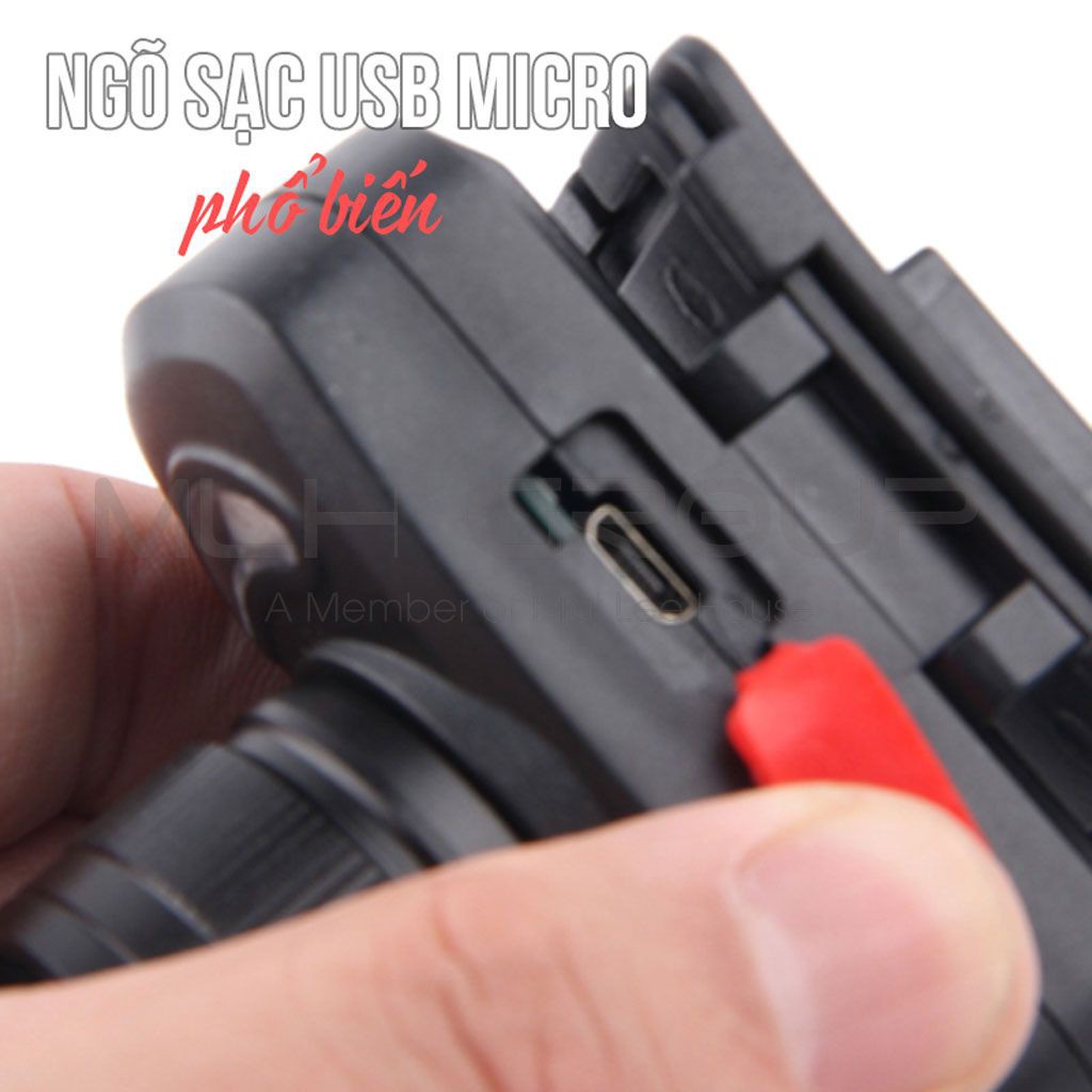 Đèn Pha Xe Đạp Siêu Sáng LED COB Với 2 Bóng Phụ Xanh Đỏ Chớp Nháy Nhiều Chế Độ Sáng Chống Nước Sạc Điện USB MLH