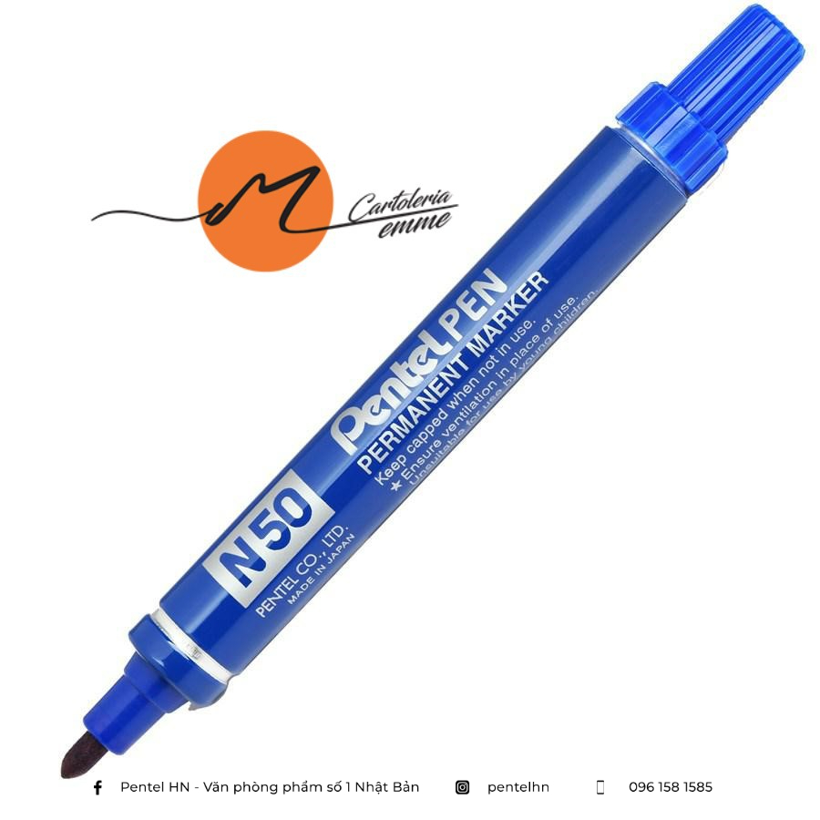 Bút Dạ Dầu Pentel N50 [CHỨNG NHẬN ROHS] | Mực Nhanh Khô, Không Nhòe Khi Thấm Nước | Viết Được Trên Nhiều Chất Liệu