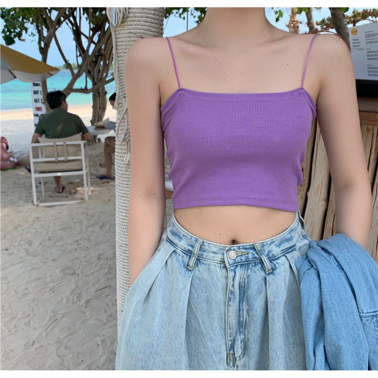 Áo Bra 2 Dây Mảnh Dáng Croptop Áo Chất Thun Mềm Co Giãn Tốt Xưởng May DCS | BigBuy360 - bigbuy360.vn