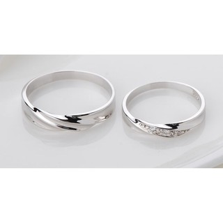 Nhẫn cặp đôi mạ bạc S925 đính đá Zircon