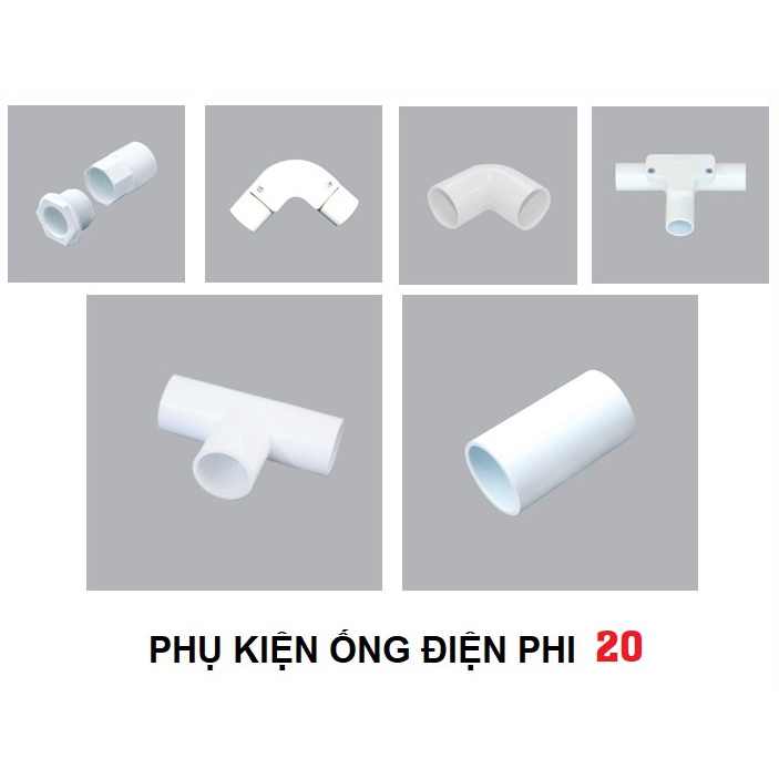 KHỚP NỐI RĂNG REN, NỐI TRƠN, TÊ, TÊ CÓ NẮP, CO, CO CÓ NẮP PHỤ KIỆN ỐNG ĐIỆN PHI 20 LÀM HỒ CÁ