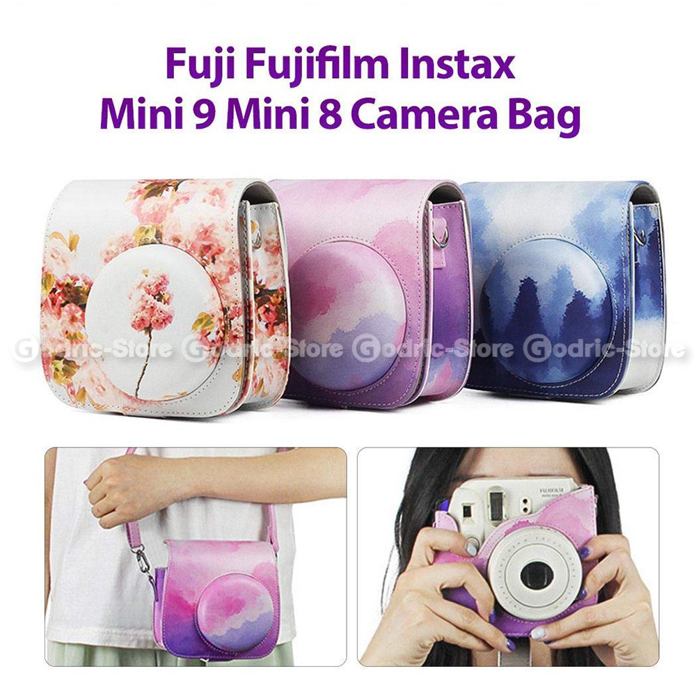 Túi Da Đựng Máy Ảnh Fujifilm Polaroid Fuji Instax Mini 9 & 8
