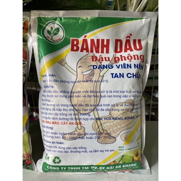 Phân bánh dầu đậu phộng viên nén bịch 1kg