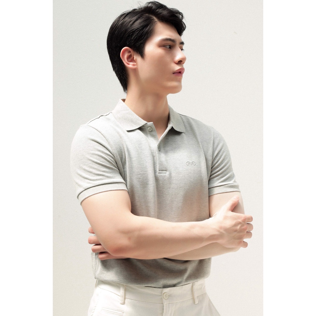 A/G Áo Polo Nam Cổ Bẻ Xám Đậm Và Xám Nhạt Phom SLimfit, Chất Liệu Cotton Thoáng Mát Không Nhăn