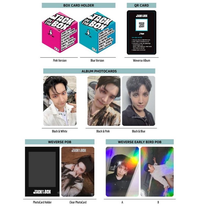 ALBUM PHOTOCARD BTS J-HOPE JACK IN THE BOX OFF bộ bo góc hình dán sưu tầm đáng yêu