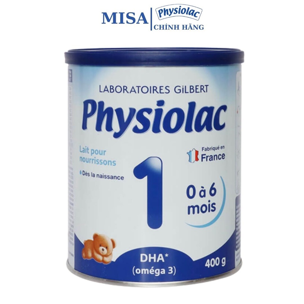 Sữa bộ Physiolac số 1 lon 400g cho bé 0-6 tháng date 2023, sữa công thức cho bé Physiolac nhập nguyên lon từ pháp