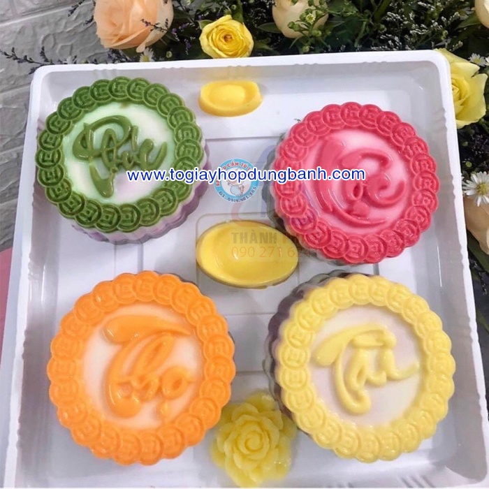 10 Hộp H121 đựng 4 bánh rau câu 3D - đựng cá chép 23cm - đựng 4 cái bánh tròn 10cm