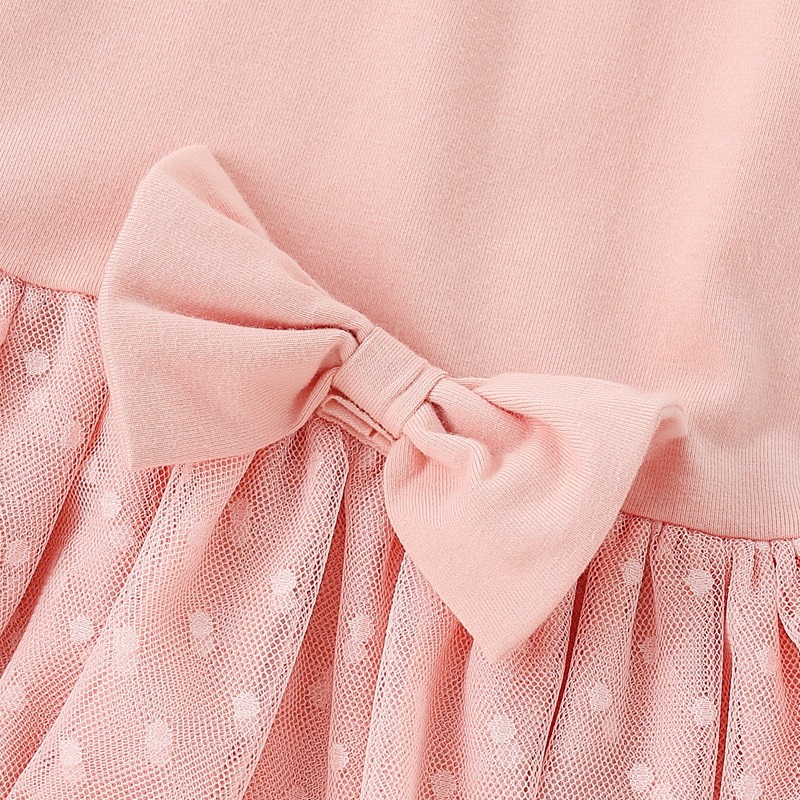 Đầm trẻ em Malwee, Váy bé gái màu hồng cotton phối ren dễ thương 10-30kg