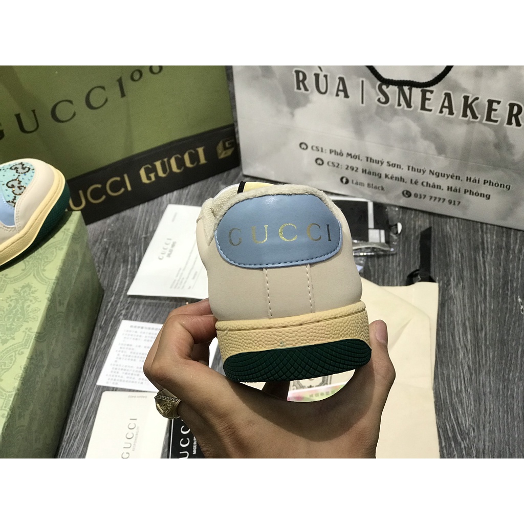 Siêu Phẩm Giày Thể Thao Sneaker Gu..CCi Xanh Đính Đá SIêu Xinh Cao Cấp Ảnh Thật + freeship + Tặng Tất