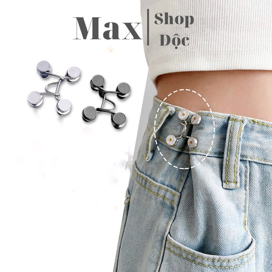Nút Gài Điều Chỉnh Lưng Quần Rộng - Móc Thu Hẹp Eo Quần Bò Quần Jeans Nam Nữ - Chốt Cài Quần Rộng Eo - Maxshop Doc