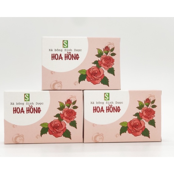 Xà Bông Sinh Dược Hoa Hồng - Rose Soap Giúp Làm Sạch Da Dưỡng Da Mềm Mịn Thư Giãn Với Thảo Mộc Tự Nhiên và Hoa Hồng