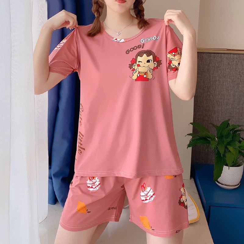 đồ ngủ❅ↂpyjama nữ ngắn tay mùa hè 2021 người nổi tiếng mới Net dịch vụ sinh viên Hàn Quốc tại nhà cộng với bộ đồ c