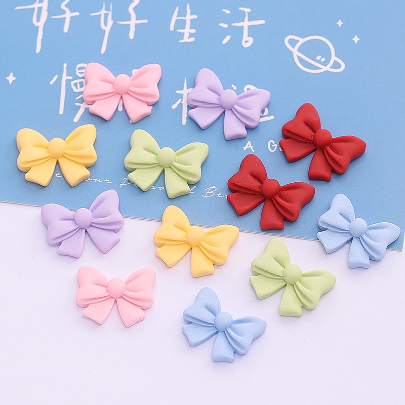 Set 10 Phụ Kiện Trang Trí Điện Thoại Hình Nơ Dễ Thương Diy