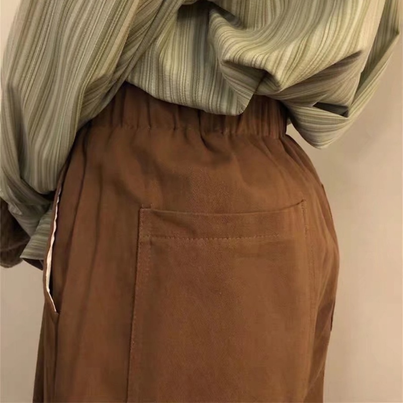 Quần Dài Ống Rộng Màu Trơn Phong Cách Retro Nhật Bản Cho Nam