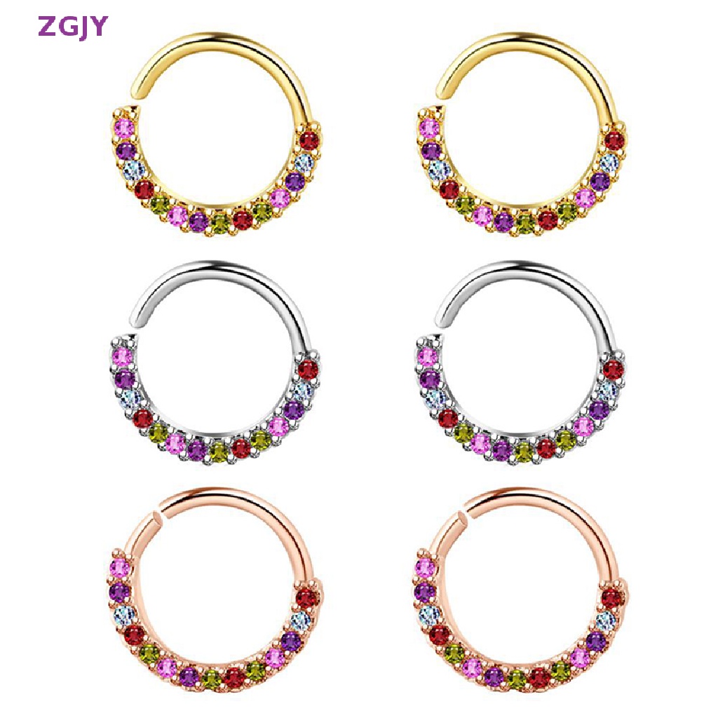 Khuyên Mũi Bằng Thép Không Gỉ Đính Đá Zircon Nhiều Màu Mới