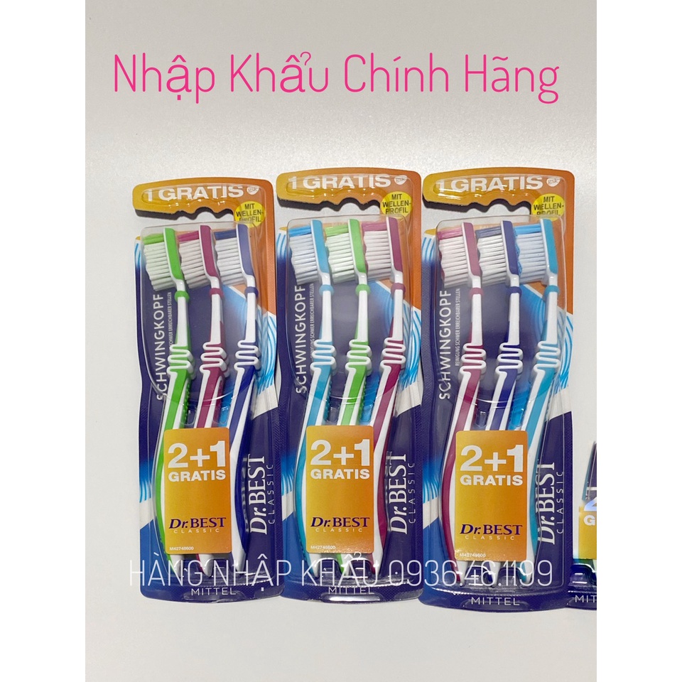 Bàn chải đánh răng Dr Best [Nội Địa Đức] Mua 2 kèm 1