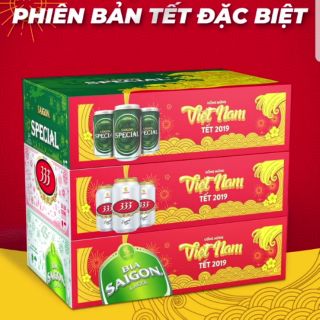 [MẪU XUÂN 2019] Thùng bia Sài Gòn Special Xanh Saigon Special 24 lon × 330ml
