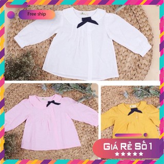 Áo sơ mi thu đông dài tay chất đũi cao cấp cực xinh dành cho bé gái size từ 2-7 (22-23kg). Quần áo trẻ em