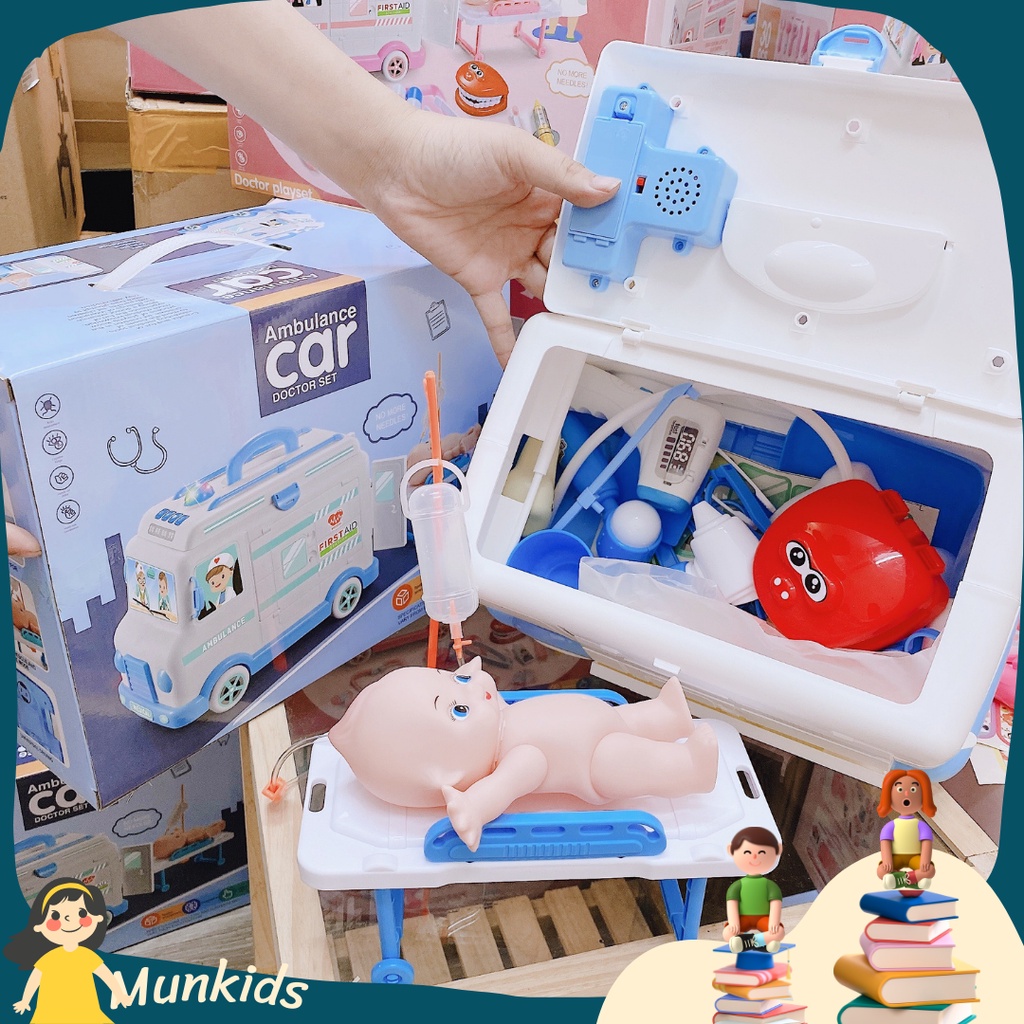Bộ Đồ Chơi Bác Sĩ Y Tá Dụng Cụ Y Khoa Nha Khoa Giúp Bé Nhập Vai Trải Nghiệm Chân Thật Munkids