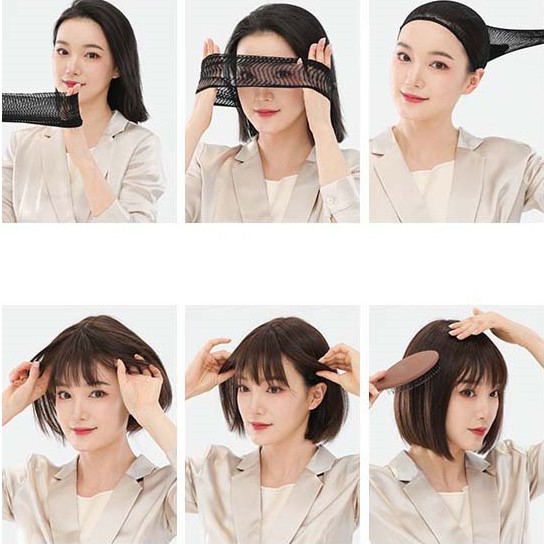 Wig/ Tóc giả nguyên đầu BẠCH KIM/ ghi khói xoăn dài 60cm Cosplay mái thưa QiQishop