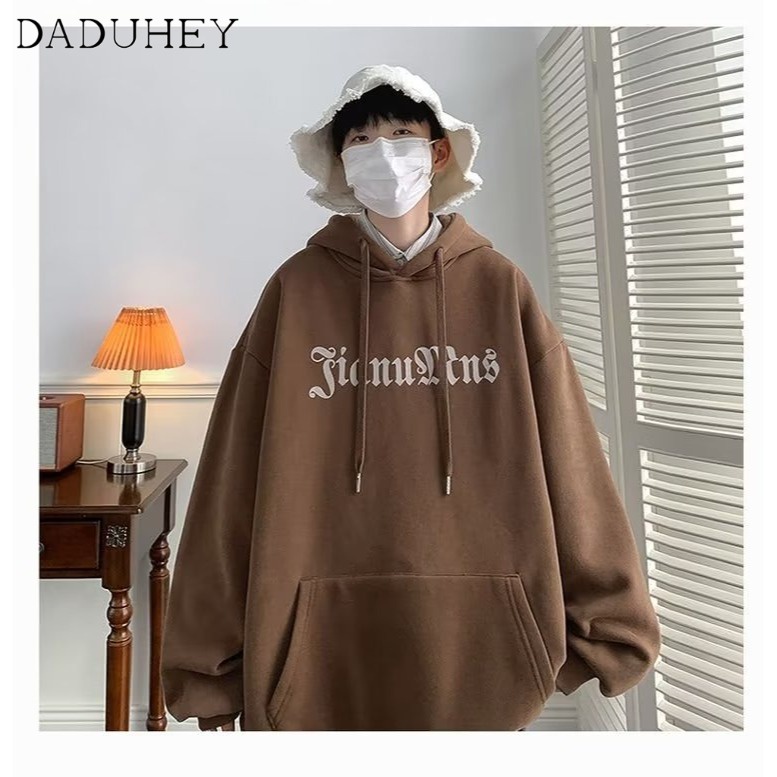 DaDuHey American Fashion Brand Printed Sweater Men's Long-Sleeved Autumn Couple BF Style Pullover Street Versatile Casual Top