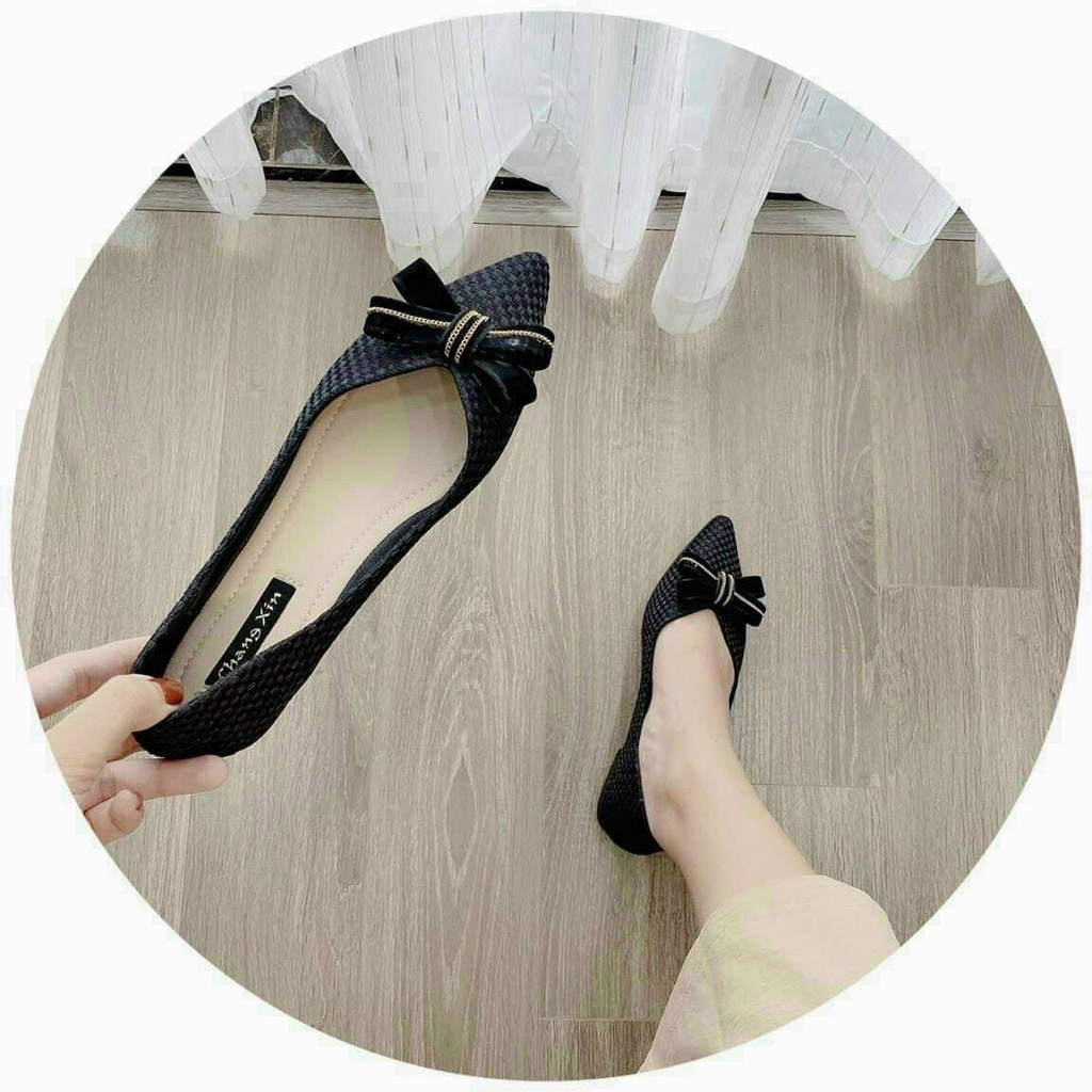 Giày bệt mũi nhọn chất vải dệt sợi to sang trọng - B298 | BigBuy360 - bigbuy360.vn